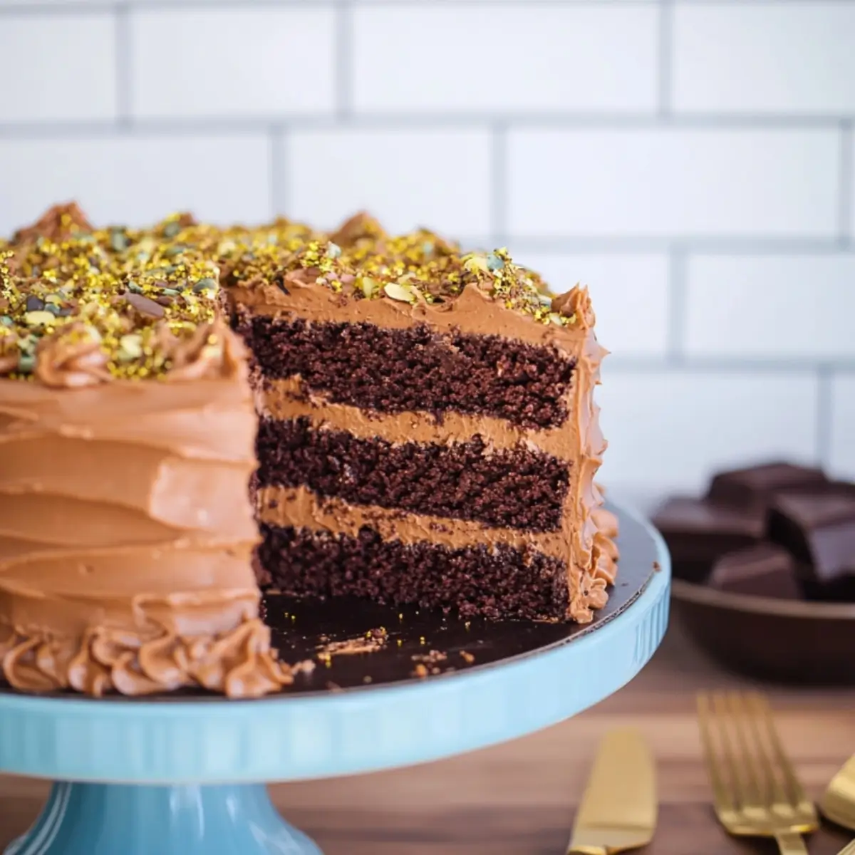 Dubai Chocolate Cake Recipe 7 Making Dubai Chocolate Cake Pistachio Filling with Kataifi