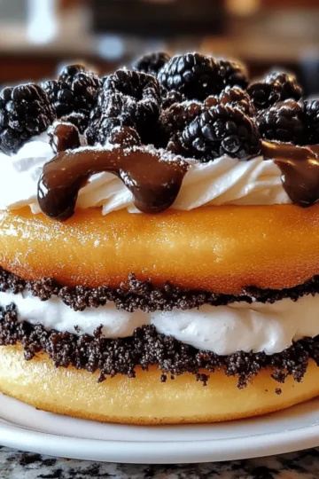 Oreo Cheesecake Stuffed Donut Burger