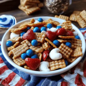 Red, White, and Blue Snack Mix
