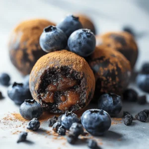 Vegan Chocolate Truffles with Blueberries