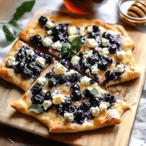 Blueberry Feta Flatbread with Hot Honey