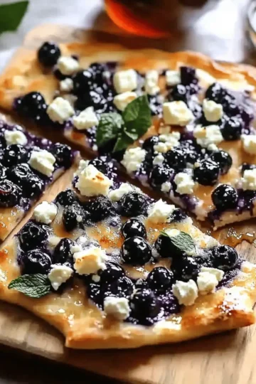 Blueberry Feta Flatbread with Hot Honey