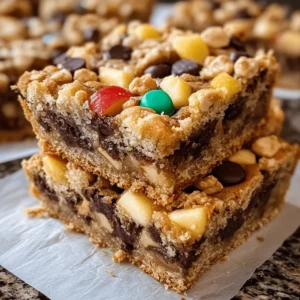 M&M Chocolate Fudge Oatmeal Bars