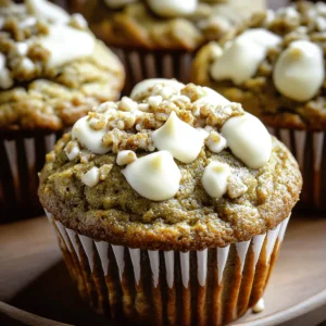 Matcha White Chocolate Pumpkin Muffins