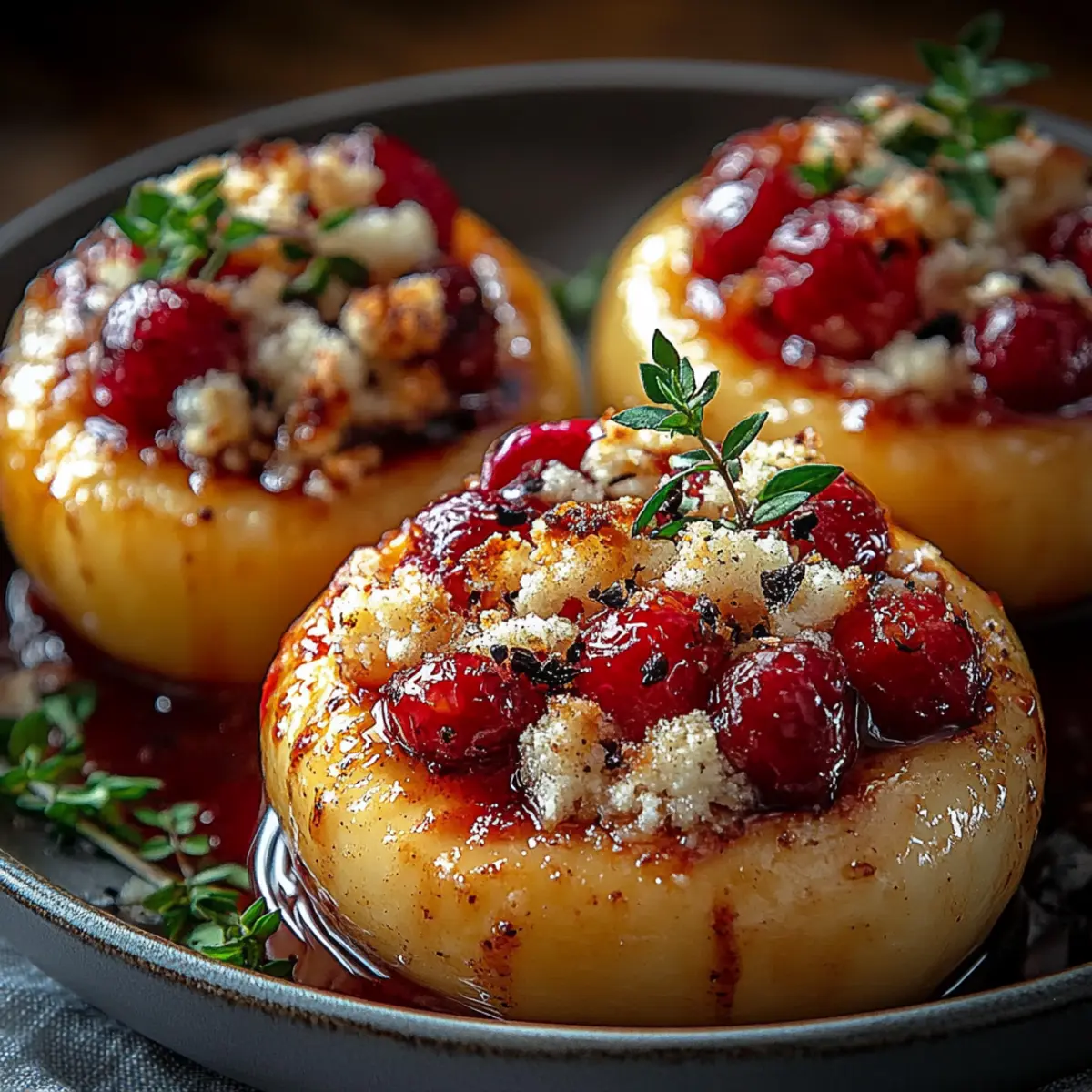 Baked Apples Feta Honey Cranberries