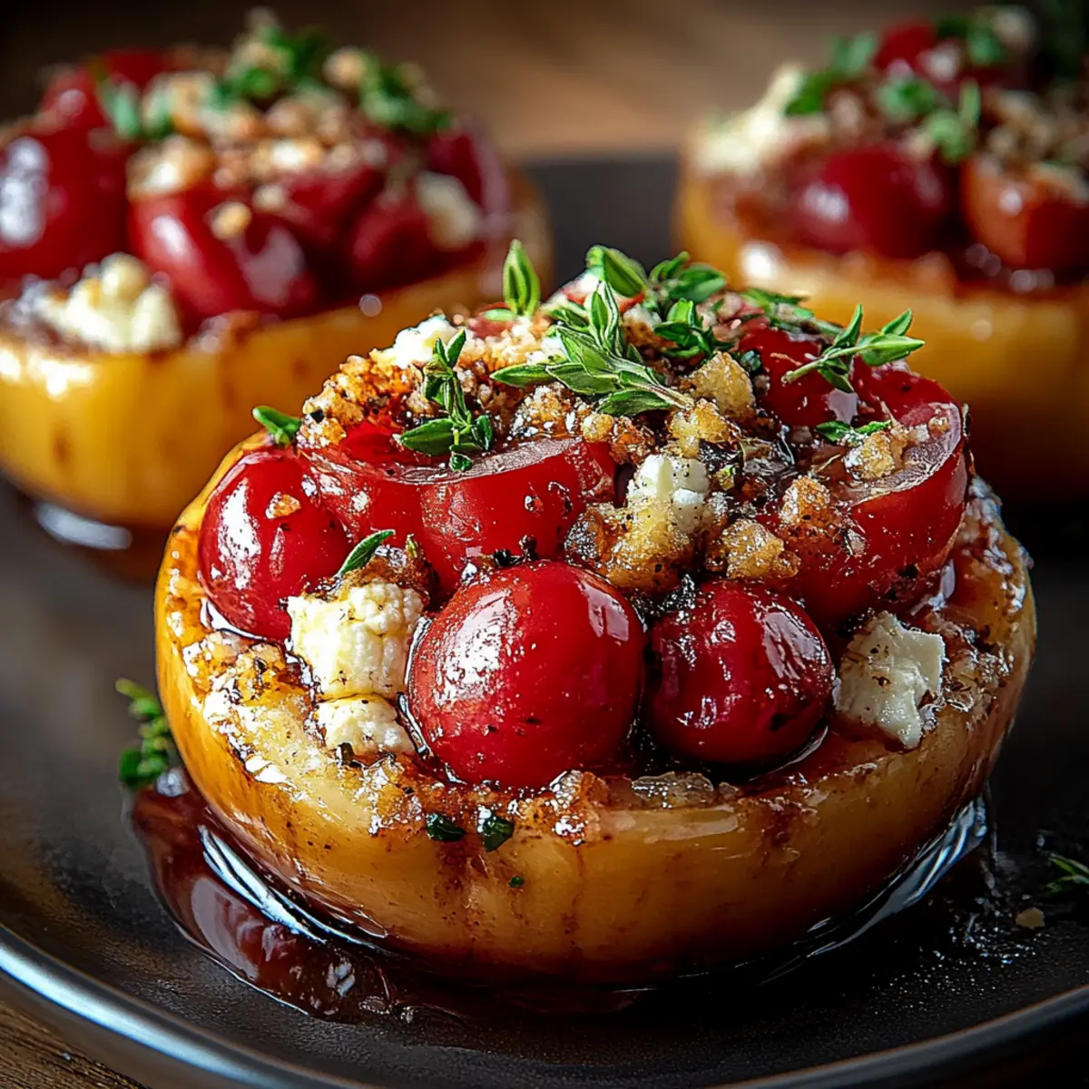 Baked Apples Feta Honey Cranberries