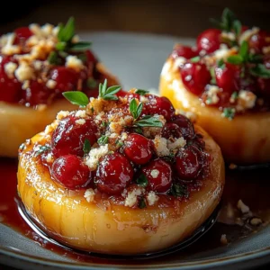 Baked Apples Feta Honey Cranberries