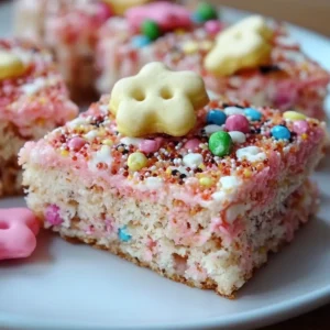 Circus Animal Cookie Rice Krispie Treats