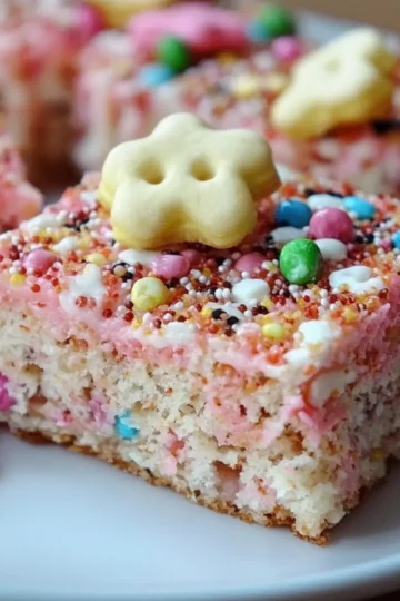 Circus Animal Cookie Rice Krispie Treats