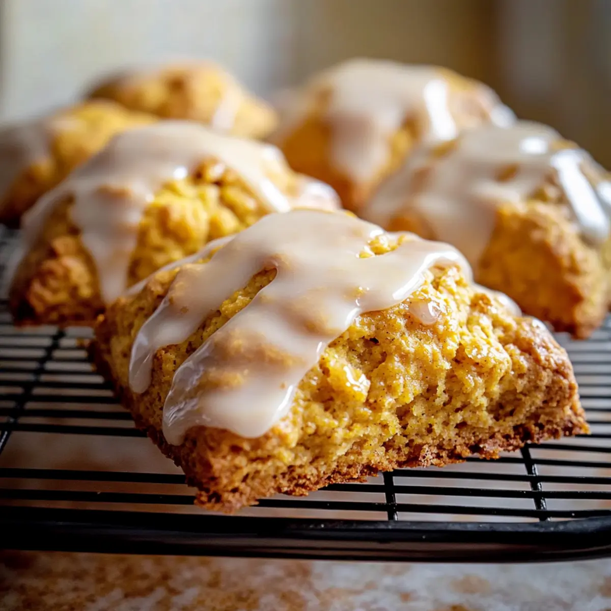 Pumpkin Scones with Maple Glaze