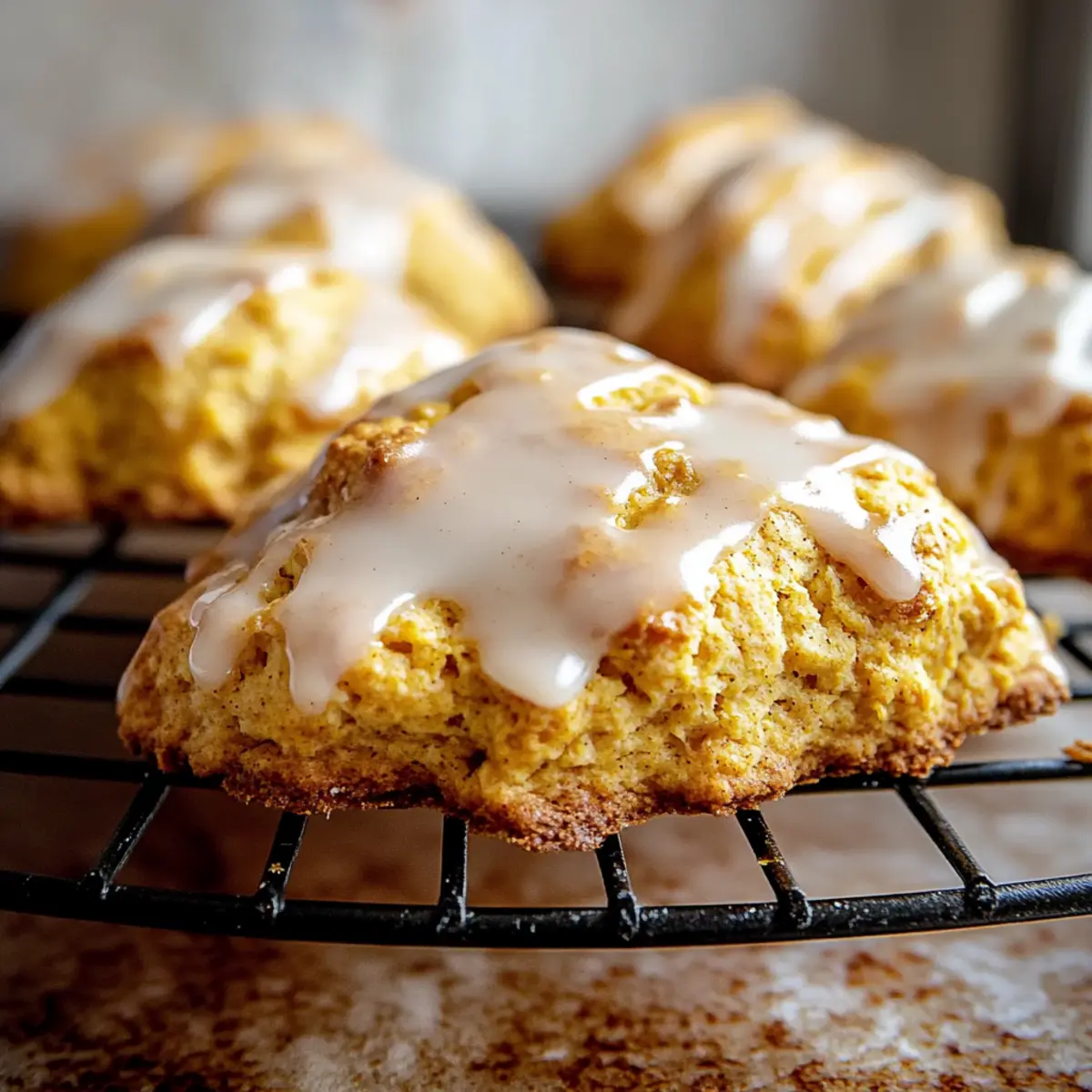 Pumpkin Scones with Maple Glaze