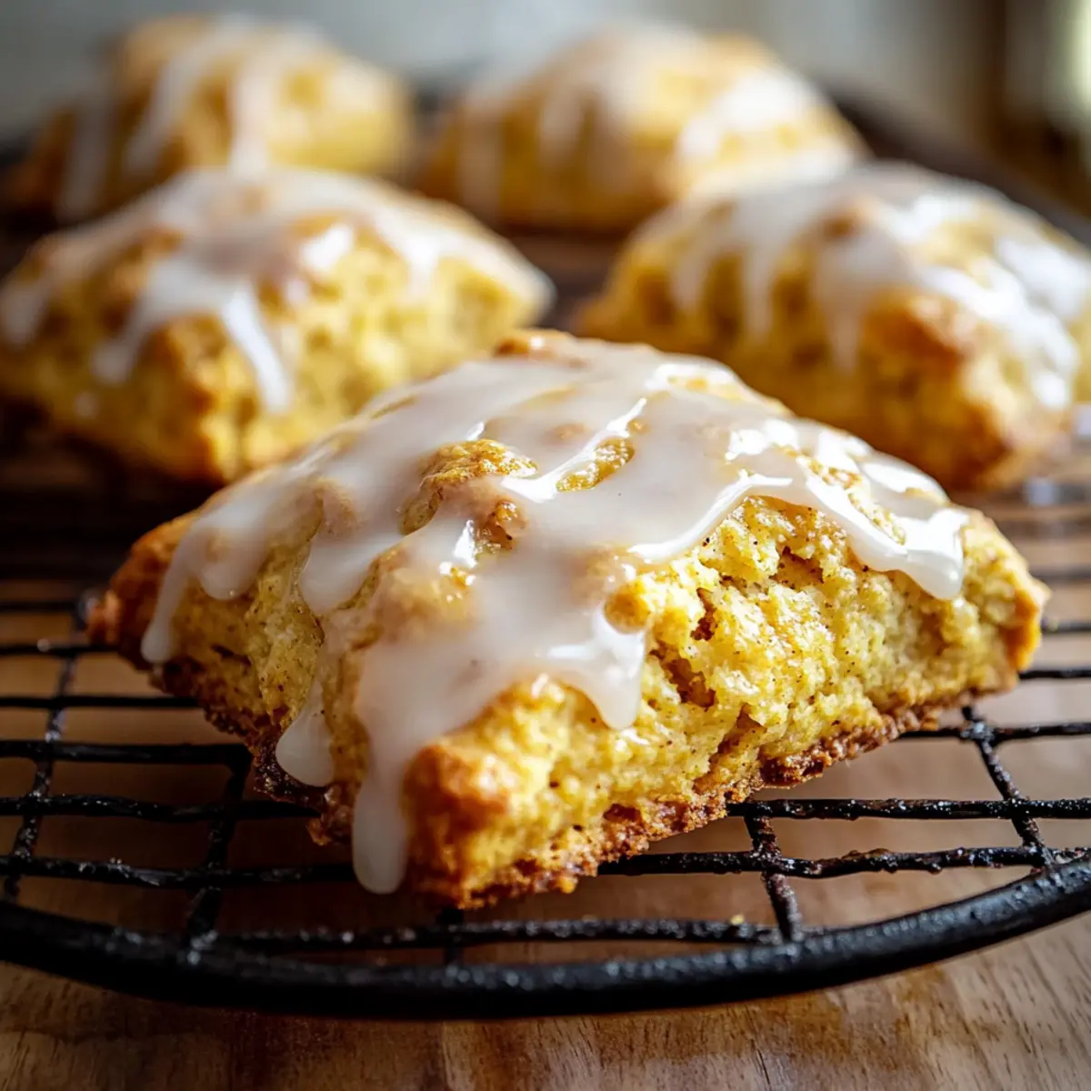 Pumpkin Scones with Maple Glaze