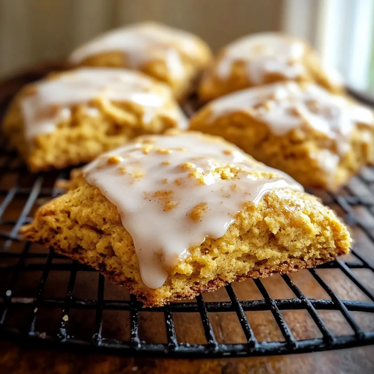 Pumpkin Scones with Maple Glaze