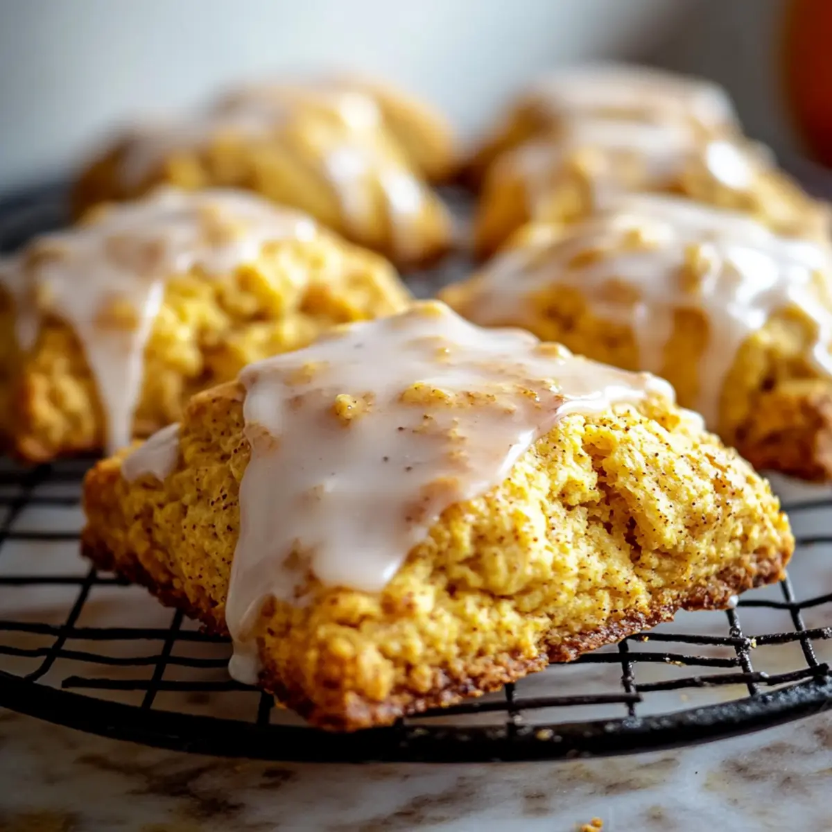 Pumpkin Scones with Maple Glaze