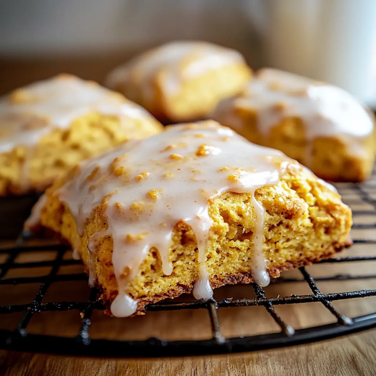 Pumpkin Scones with Maple Glaze