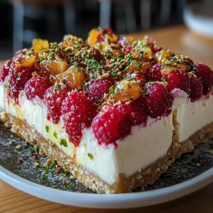Raspberry Pistachio Cheesecake