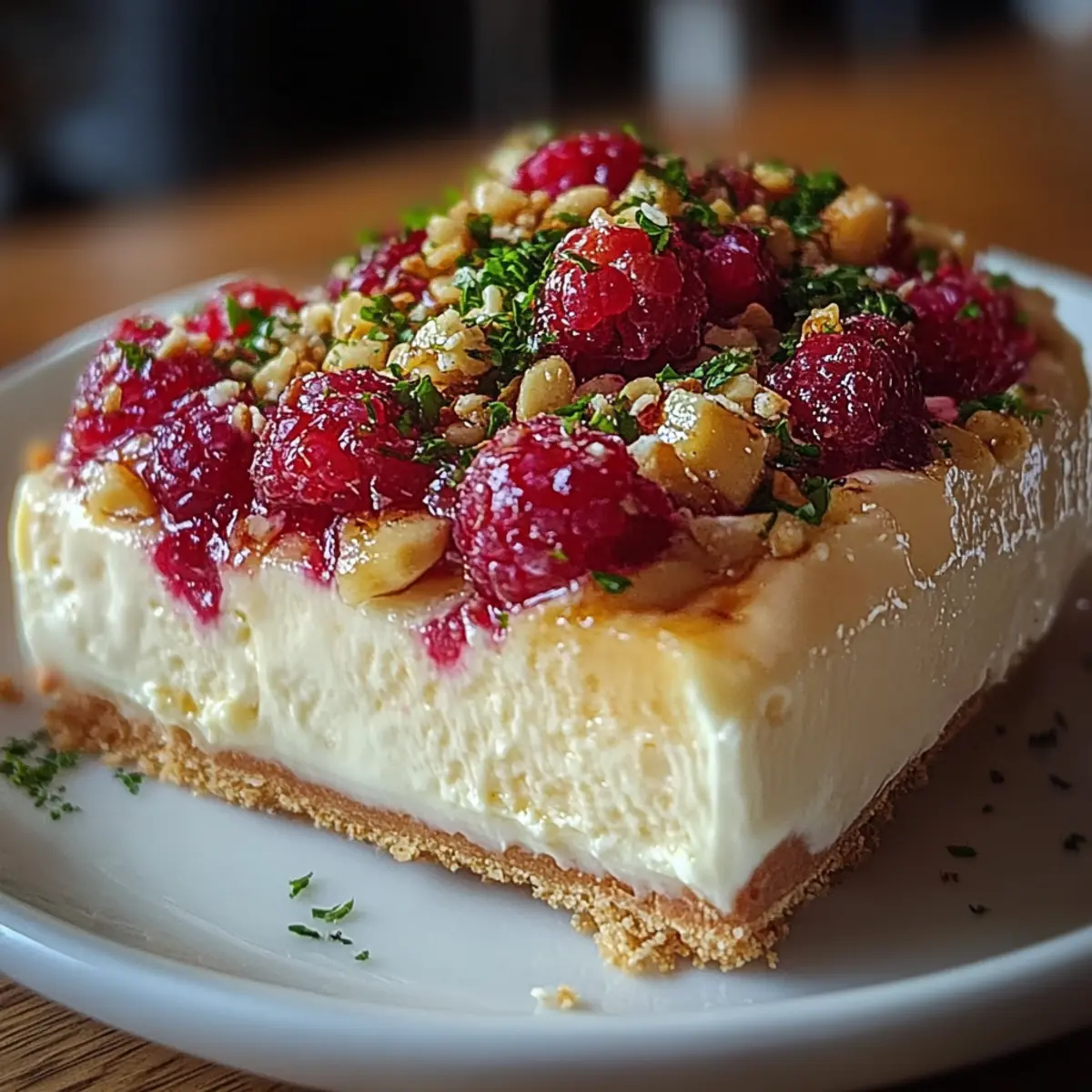 Raspberry Pistachio Cheesecake
