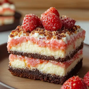 Strawberry Crunch Brownies Bar