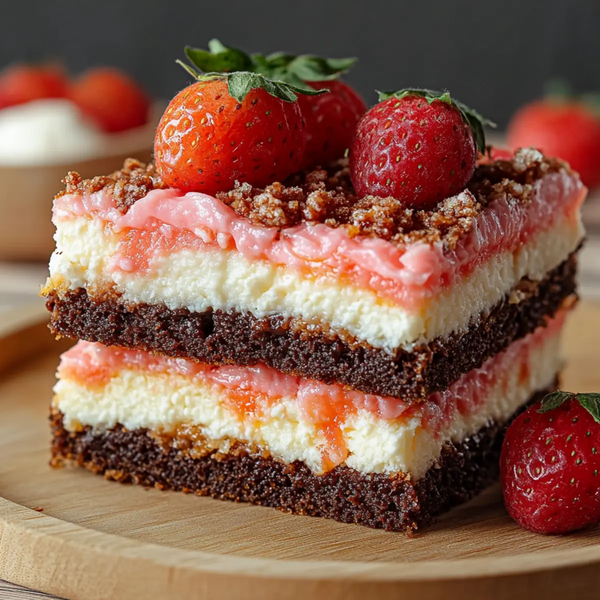 Strawberry Crunch Brownies Bar