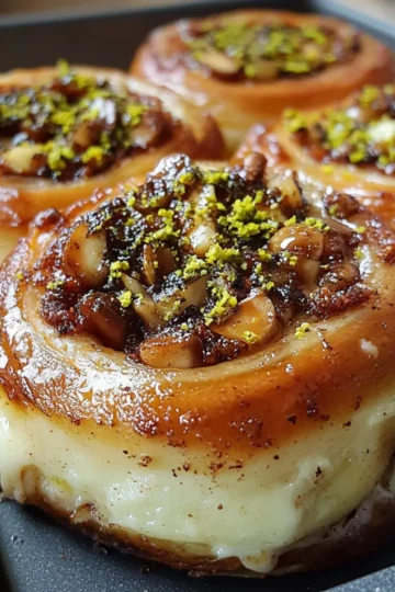 White Chocolate Pistachio Cinnamon Rolls