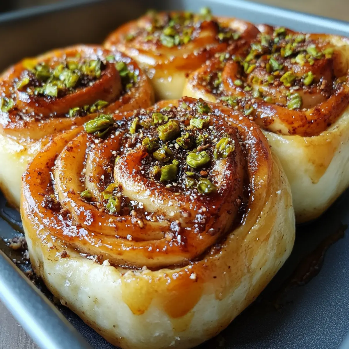 White Chocolate Pistachio Cinnamon Rolls