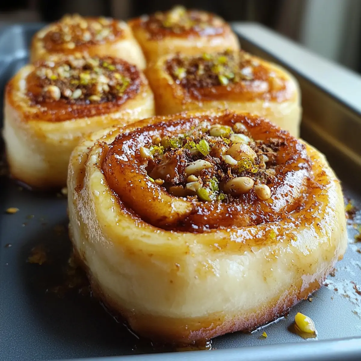 White Chocolate Pistachio Cinnamon Rolls