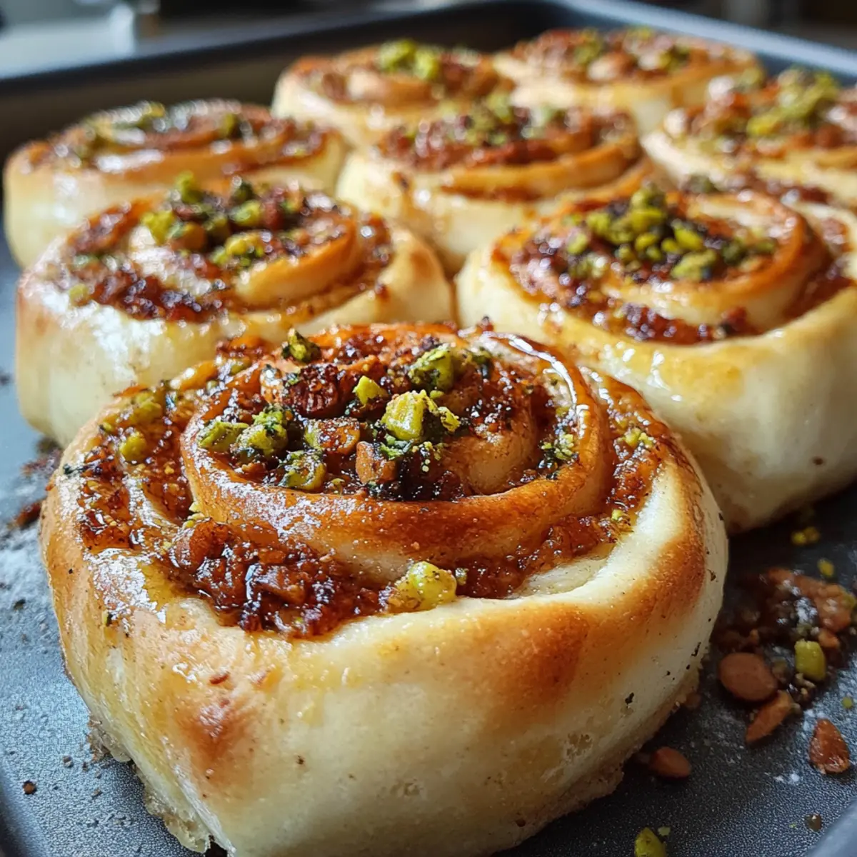 White Chocolate Pistachio Cinnamon Rolls