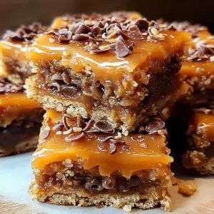 Chocolate Caramel Oatmeal Cookie Bars
