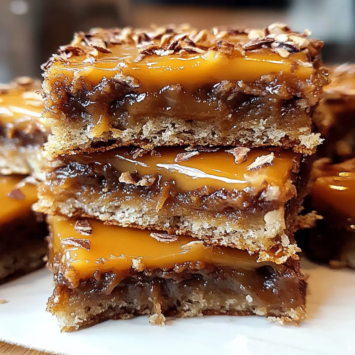 Chocolate Caramel Oatmeal Cookie Bars
