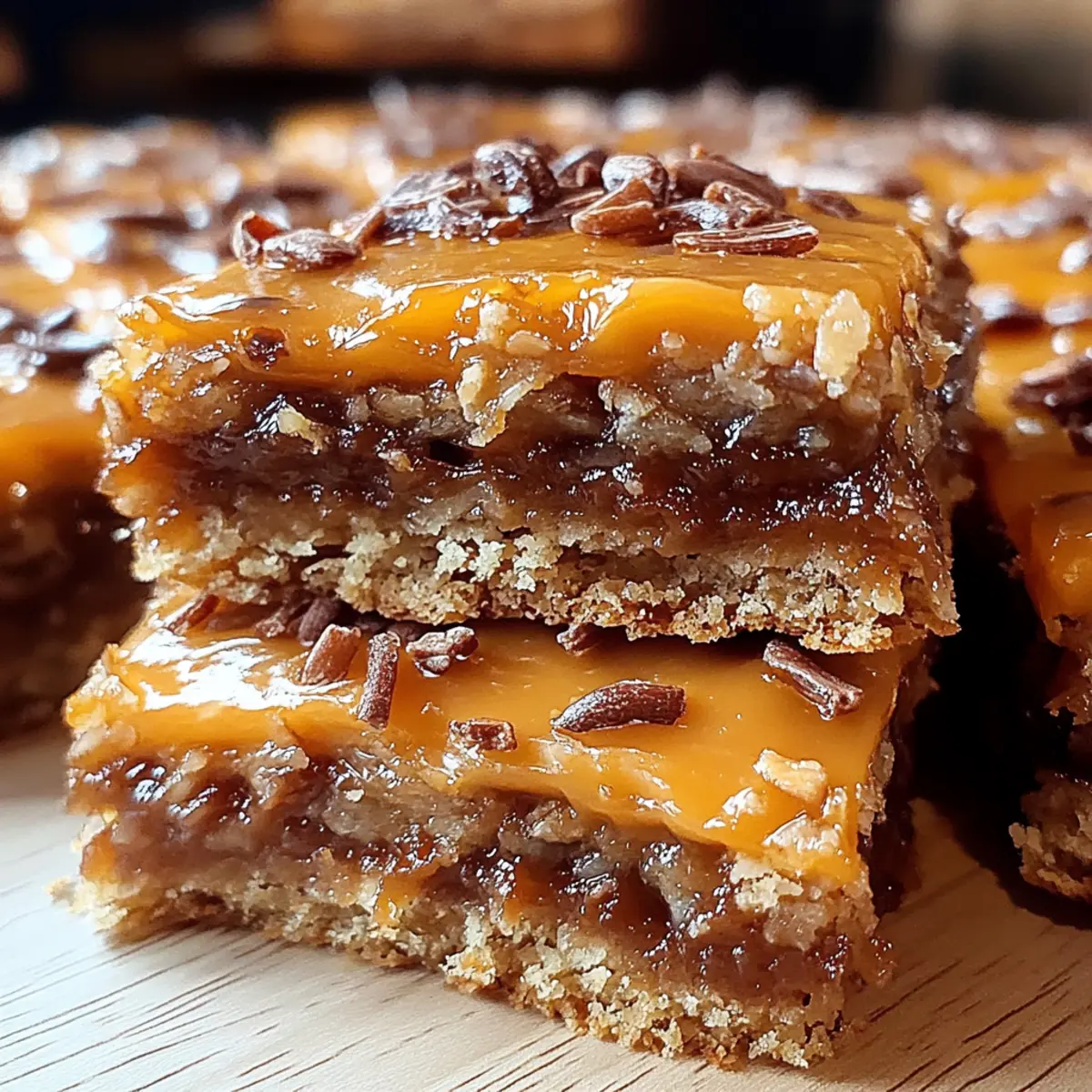Chocolate Caramel Oatmeal Cookie Bars