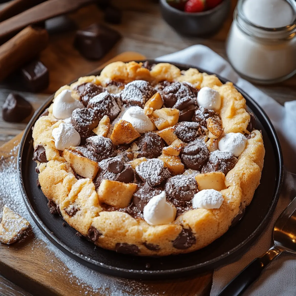Cottage Cheese Chocolate Chip Cookie Skillet