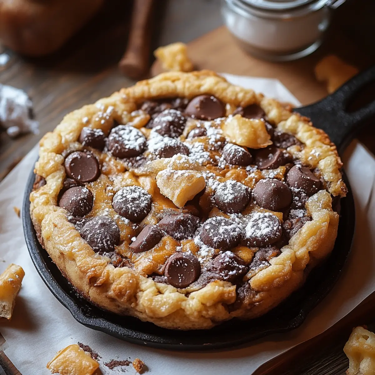 Cottage Cheese Chocolate Chip Cookie Skillet