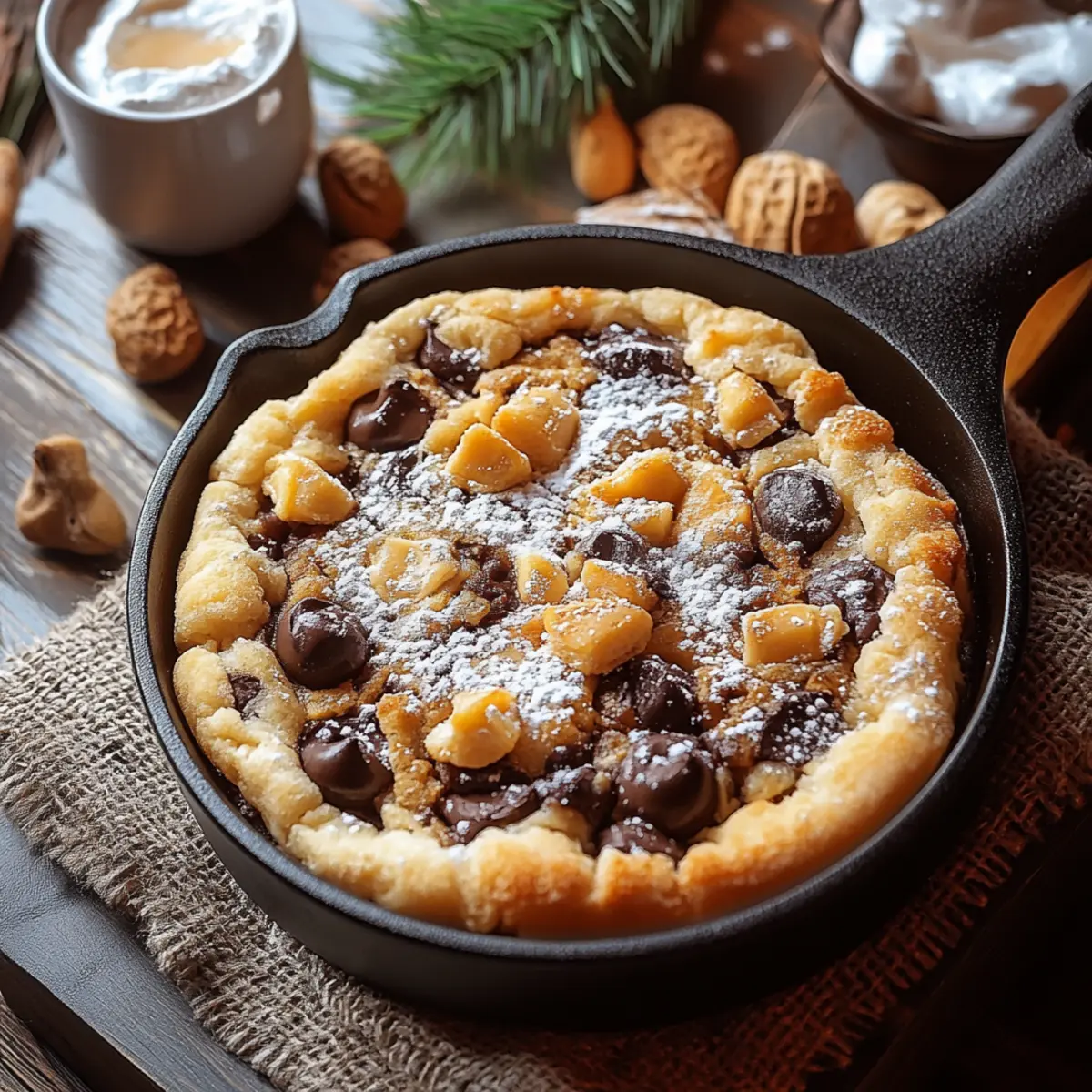 Cottage Cheese Chocolate Chip Cookie Skillet