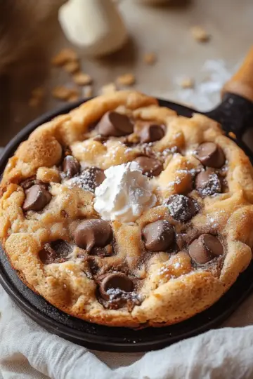 Cottage Cheese Chocolate Chip Cookie Skillet