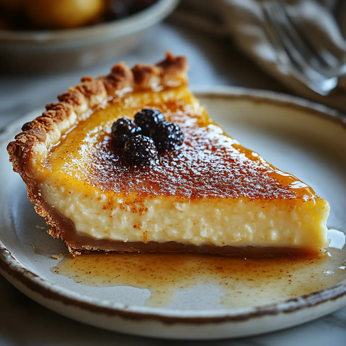 Golden Honey & Ricotta Pie