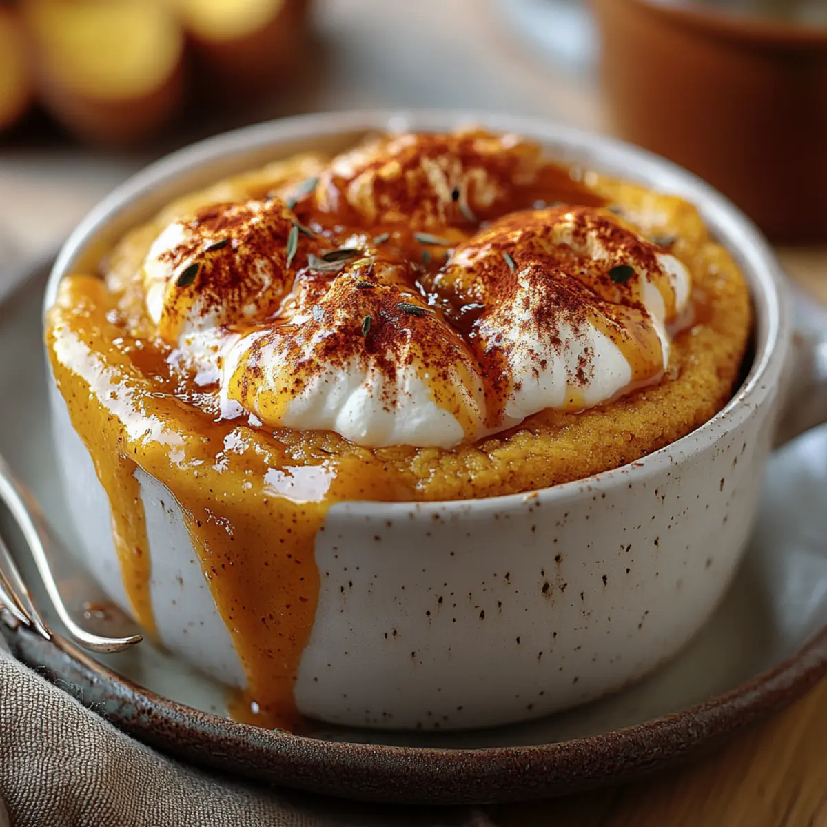 Pumpkin Cinnamon Cottage Cheese Mug Cake