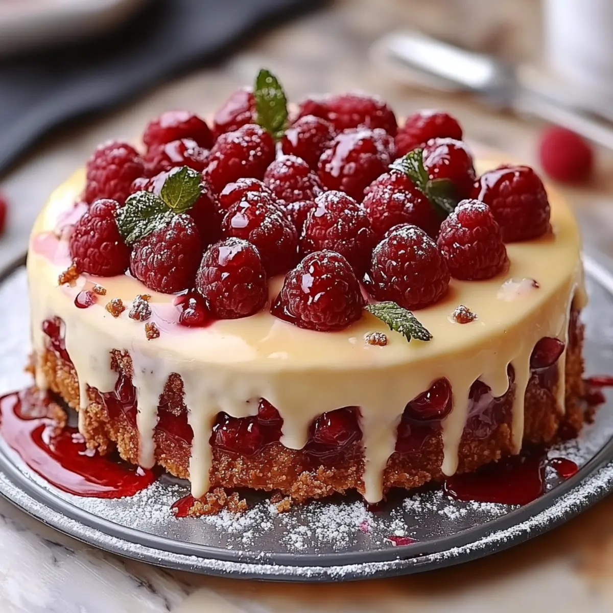 Raspberry Ice Cream Cheesecake
