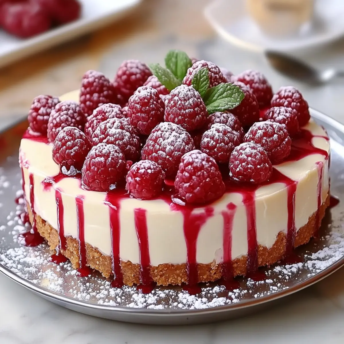 Raspberry Ice Cream Cheesecake