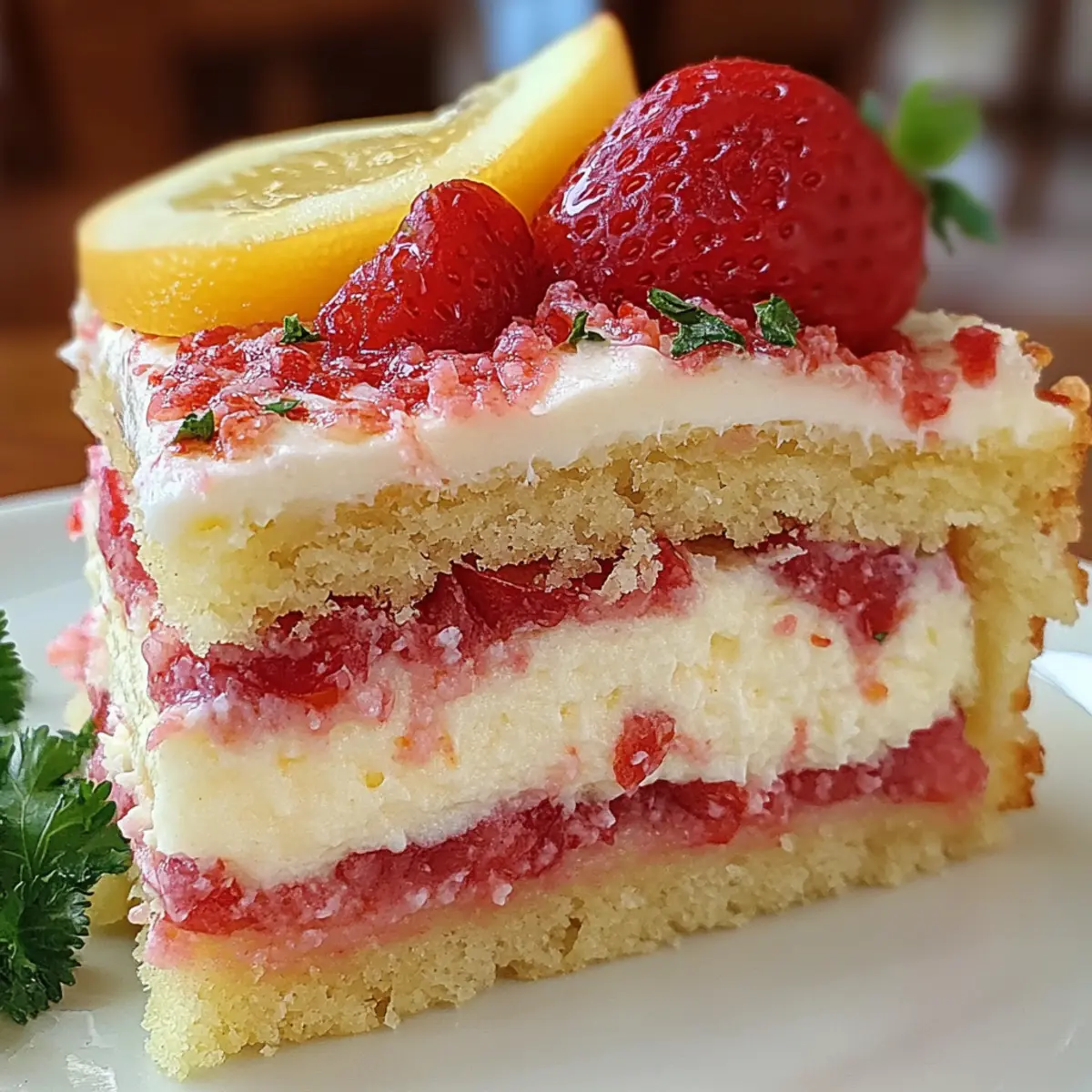 Strawberry Lemonade Cake Layers