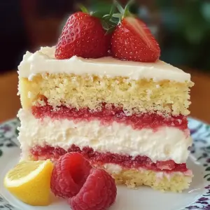 Strawberry Lemonade Cake Layers