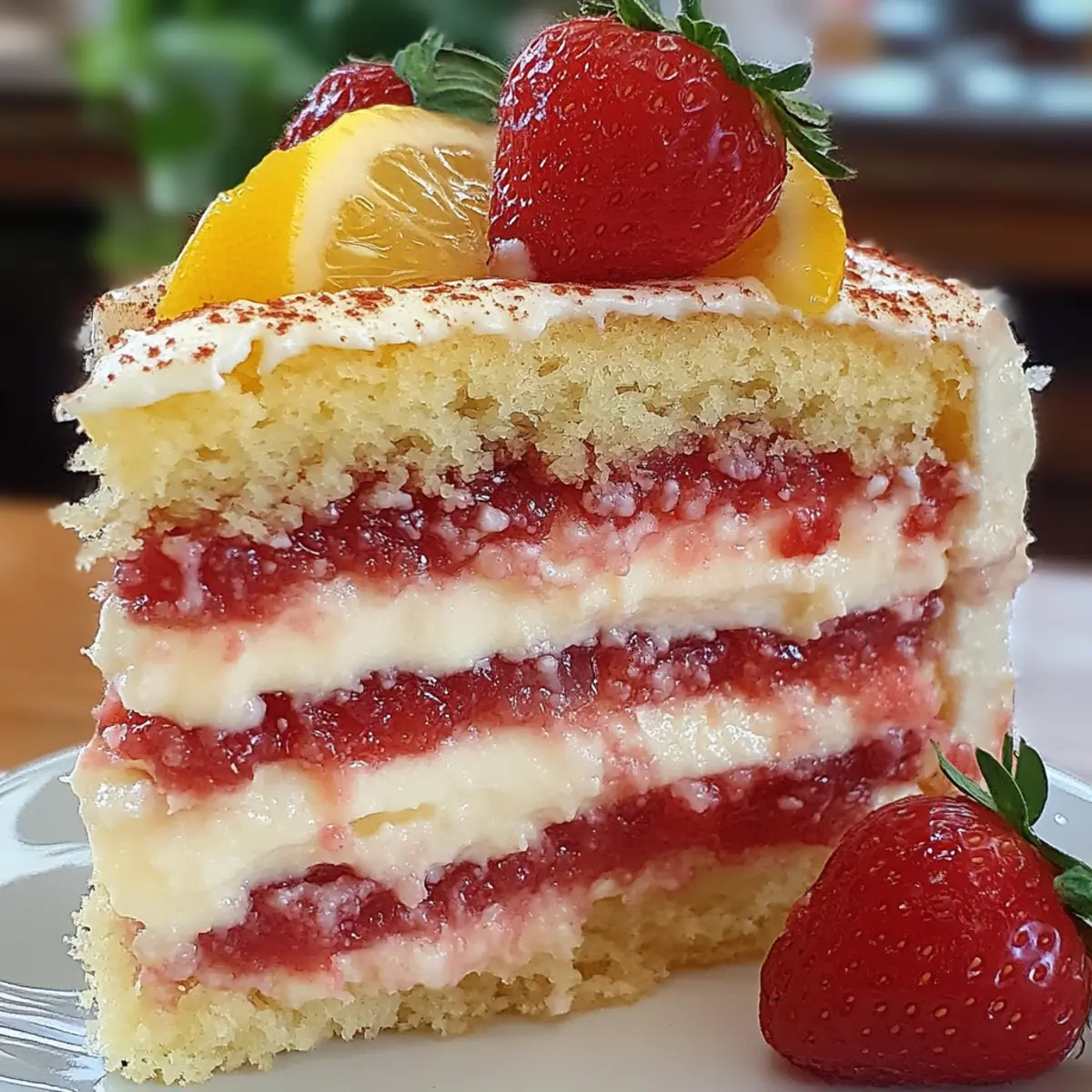 Strawberry Lemonade Cake Layers