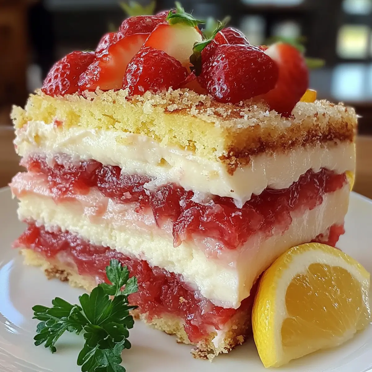 Strawberry Lemonade Cake Layers