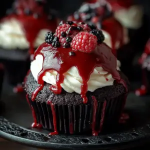 Vampire Bite Halloween Cupcakes