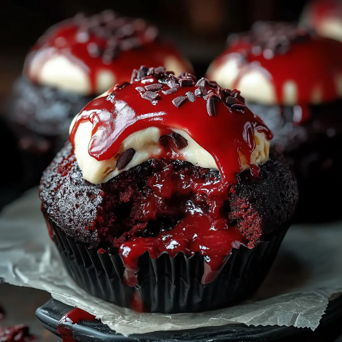 Vampire Bite Halloween Cupcakes