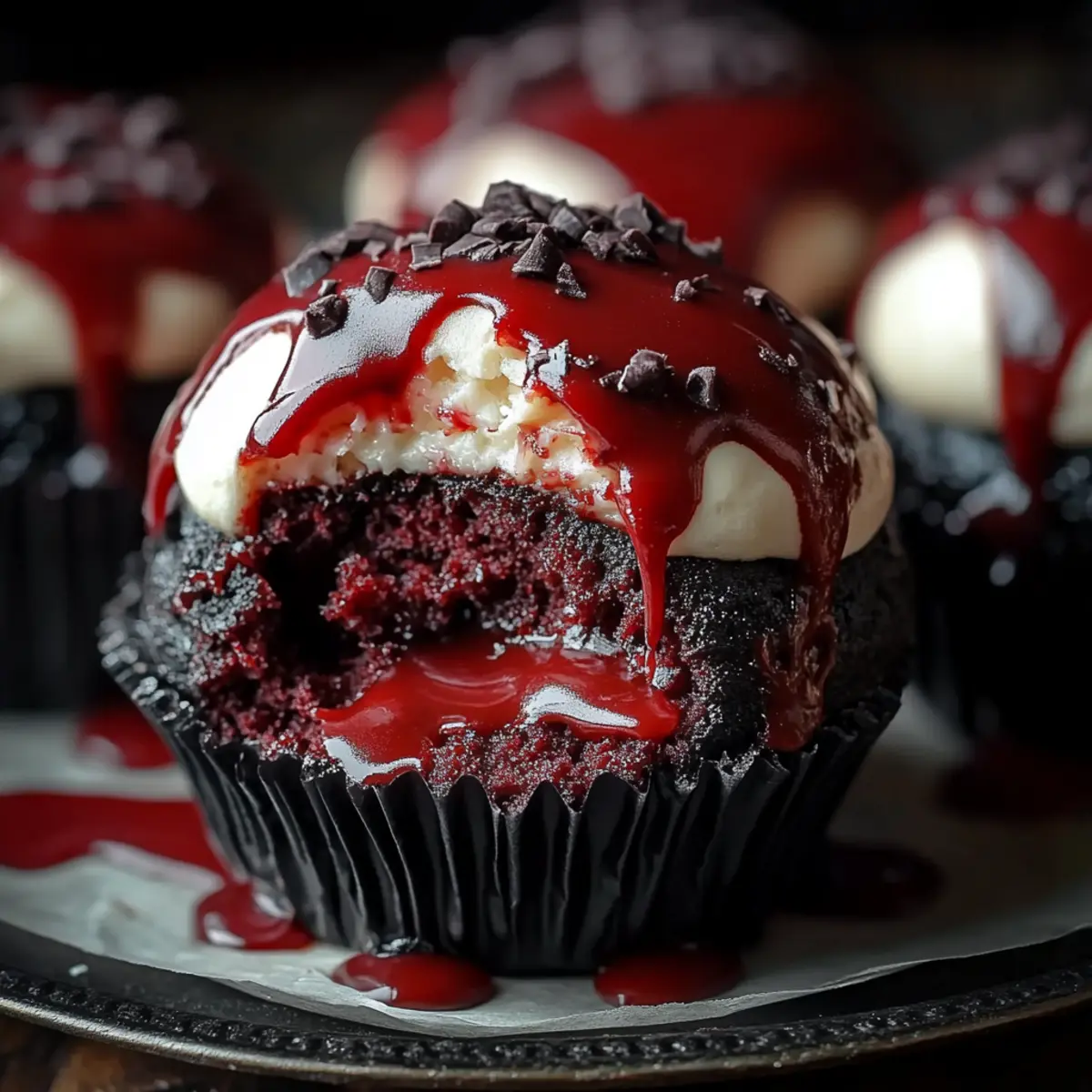 Vampire Bite Halloween Cupcakes