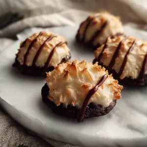 Chocolate-Dipped Coconut Macaroons