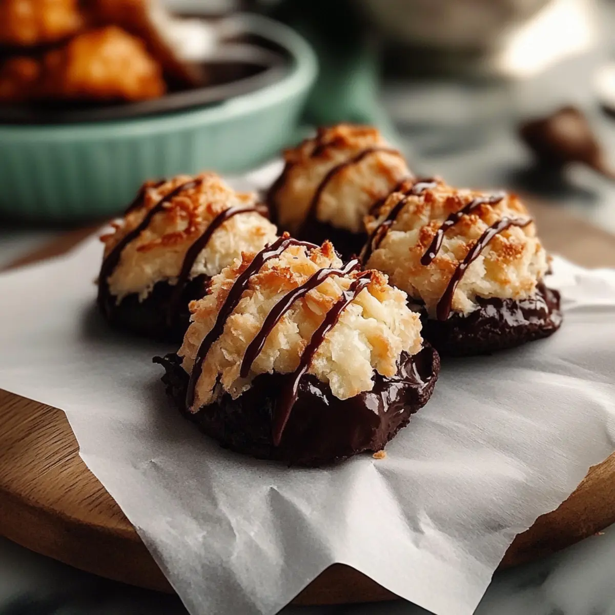 Chocolate-Dipped Coconut Macaroons