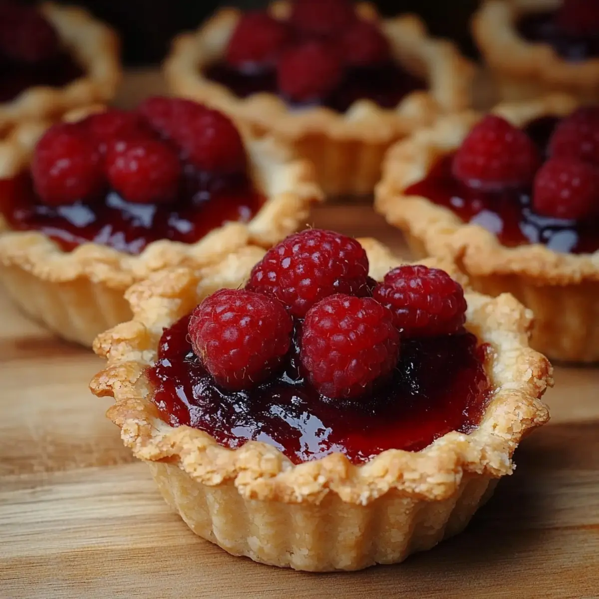 Mini Raspberry Pie with Buttery Crust