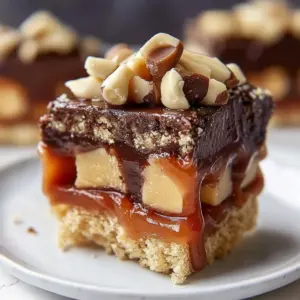 Snickers Tray Bake Slice