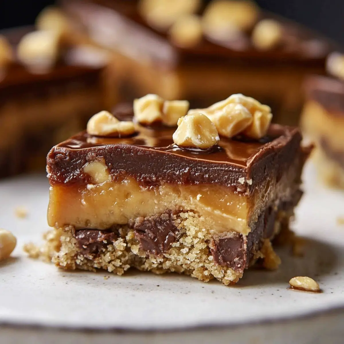 Snickers Tray Bake Slice